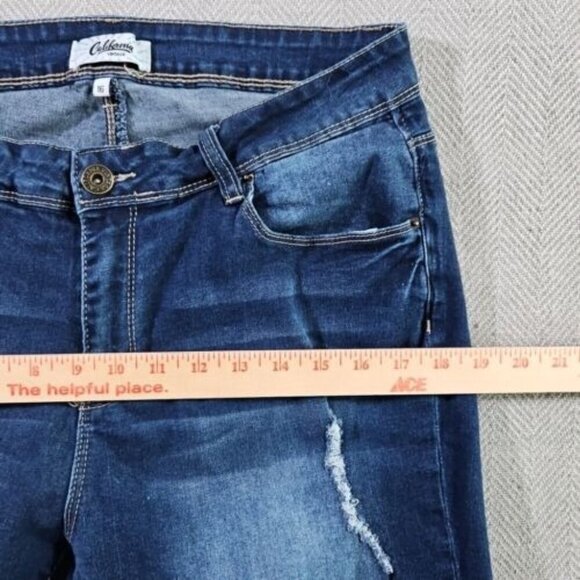 California Vintage Jeans Women's 16 (W34 L26) Med Wash Tapered Cut Distressed - Picture 15 of 16